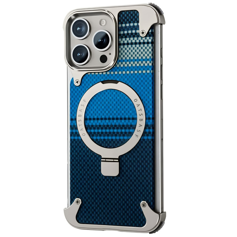 Carbon Fibre Magnetic Kickstand Metal Case for iPhone