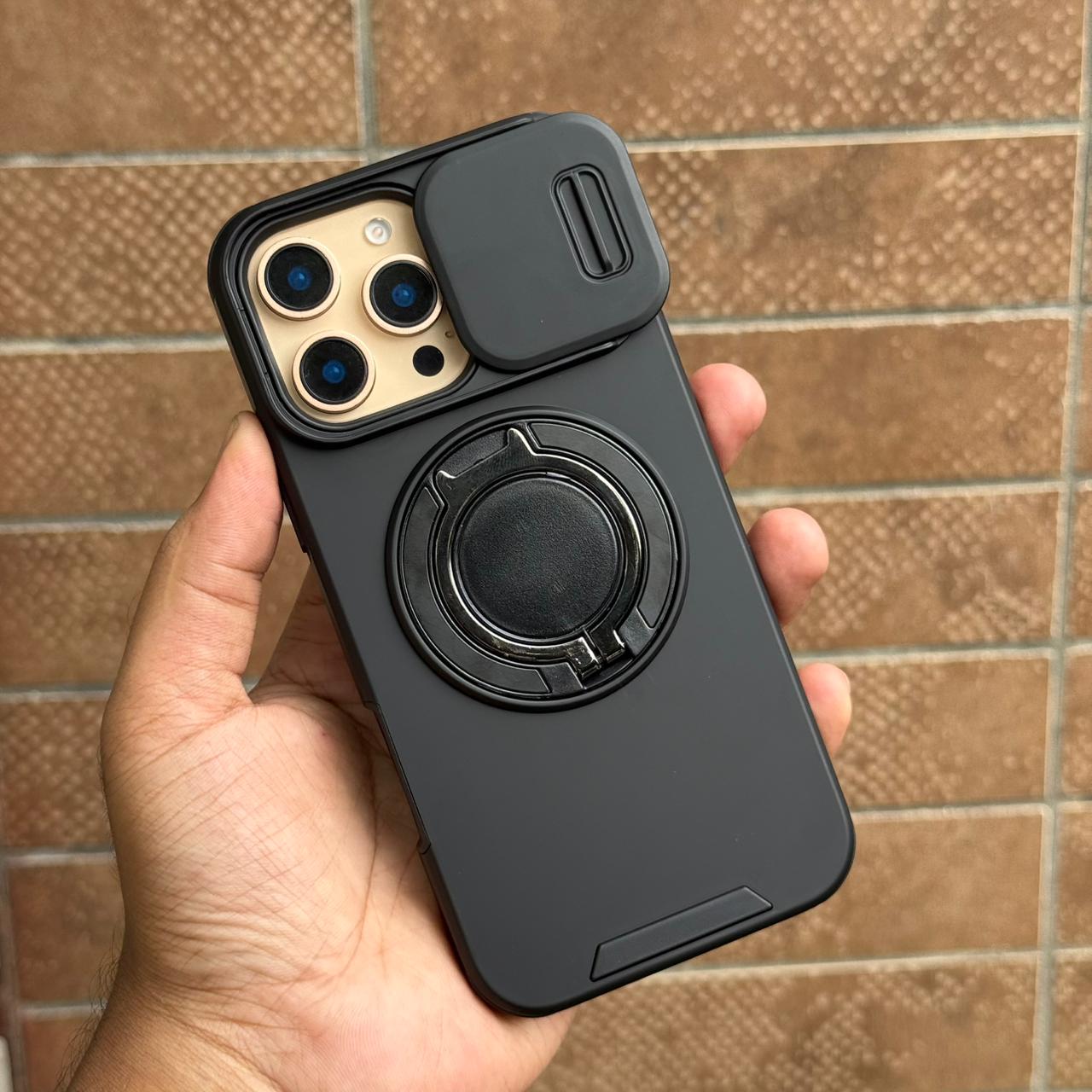 Shockproof Cam Shield Magnetic Ring Holder Cover for iPhone